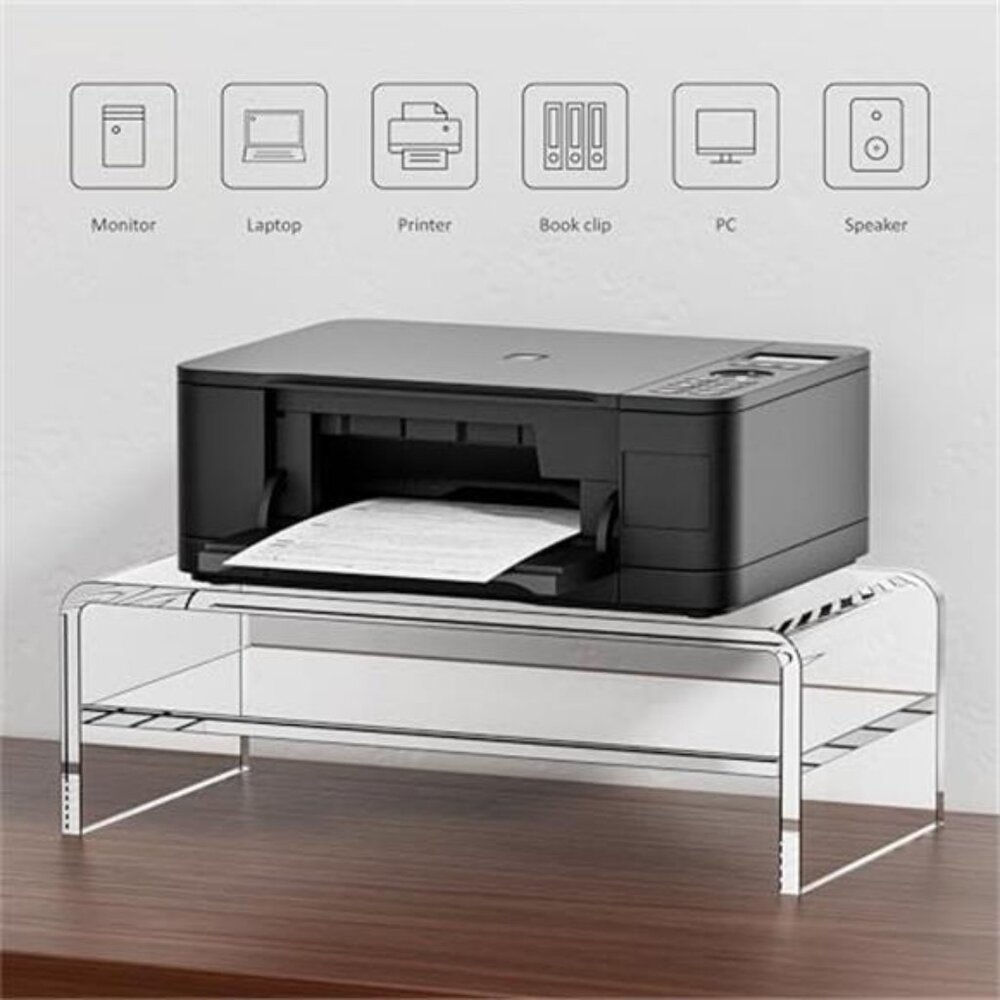 Clear Acrylic Monitor Stand Riser Desk Organizer Shelf Computer Laptop Storage - Picture 5 of 6